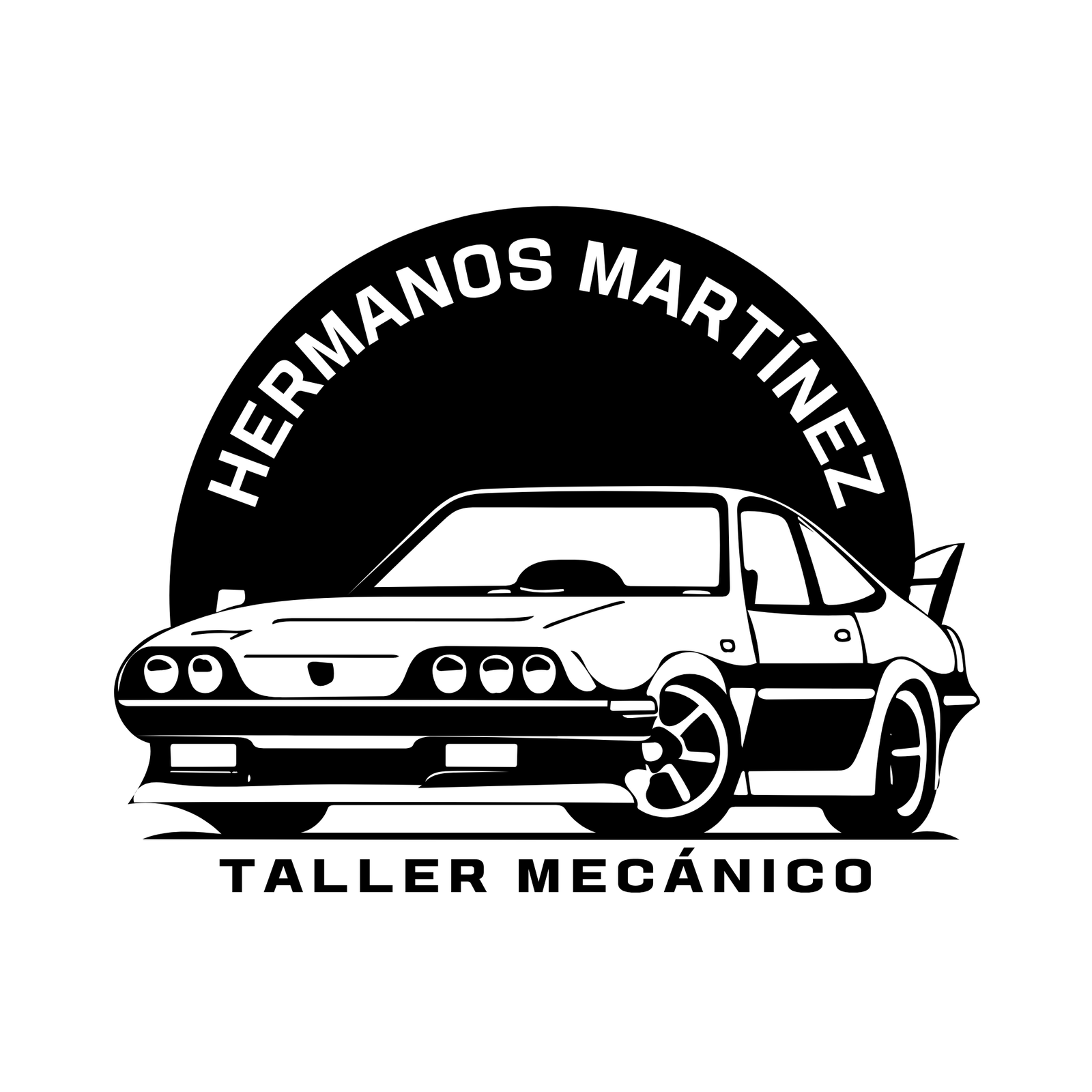 logos taller mecánico simple negro